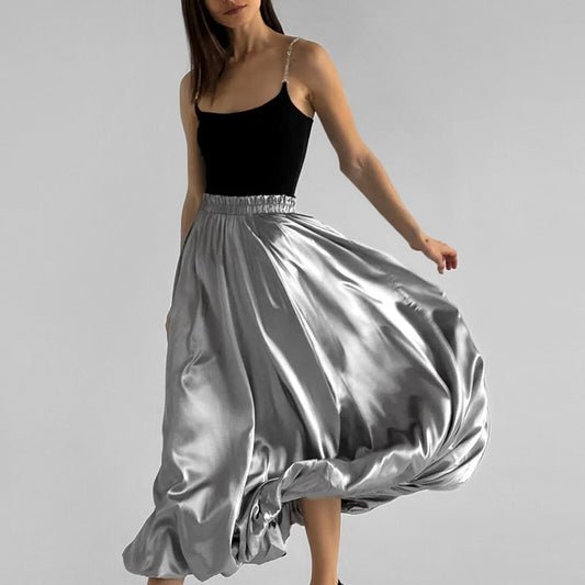 Reflective Cloth High Waist Skirt